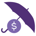 Umbrella and dollar symbol