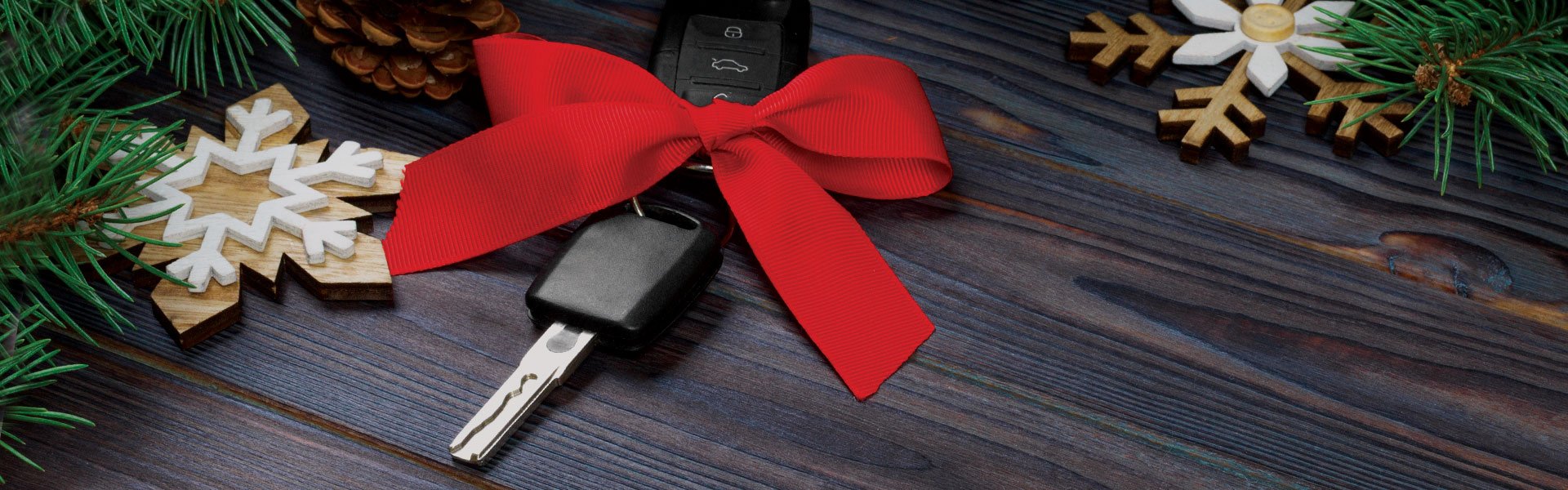 Car key with a bow on it