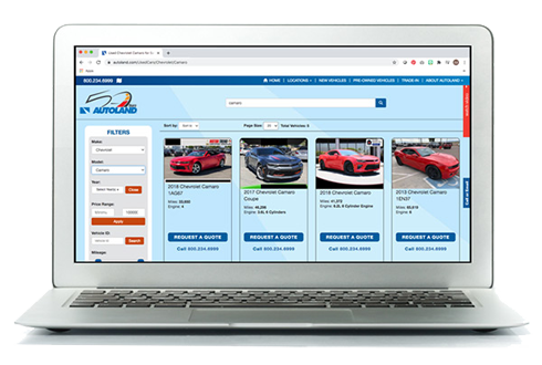 Image of a laptop browsing a car buying website