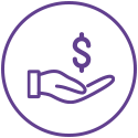 Hand cupping dollar sign icon