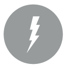 Lightning icon conveys speed