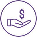 Hand cupping dollar sign icon