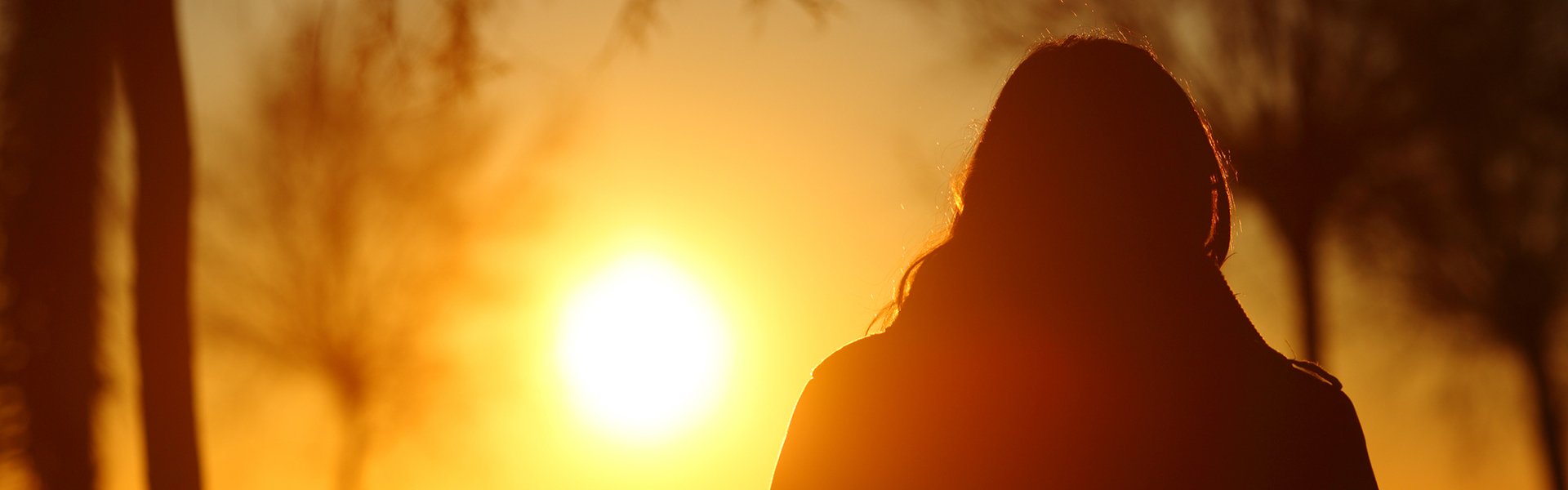 Person looking at sunset