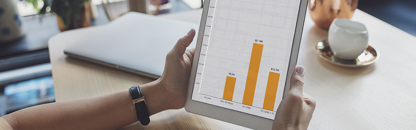 Tablet Displaying a Total Cost Analysis Report