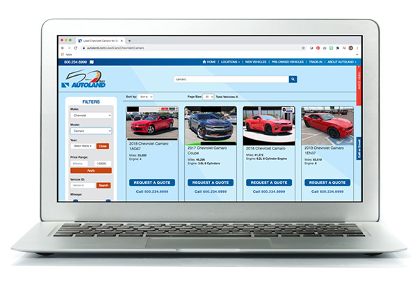 Image of a laptop browsing a car buying website