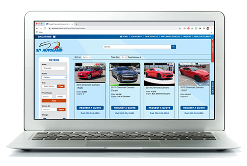 Image of a laptop browsing a car buying website