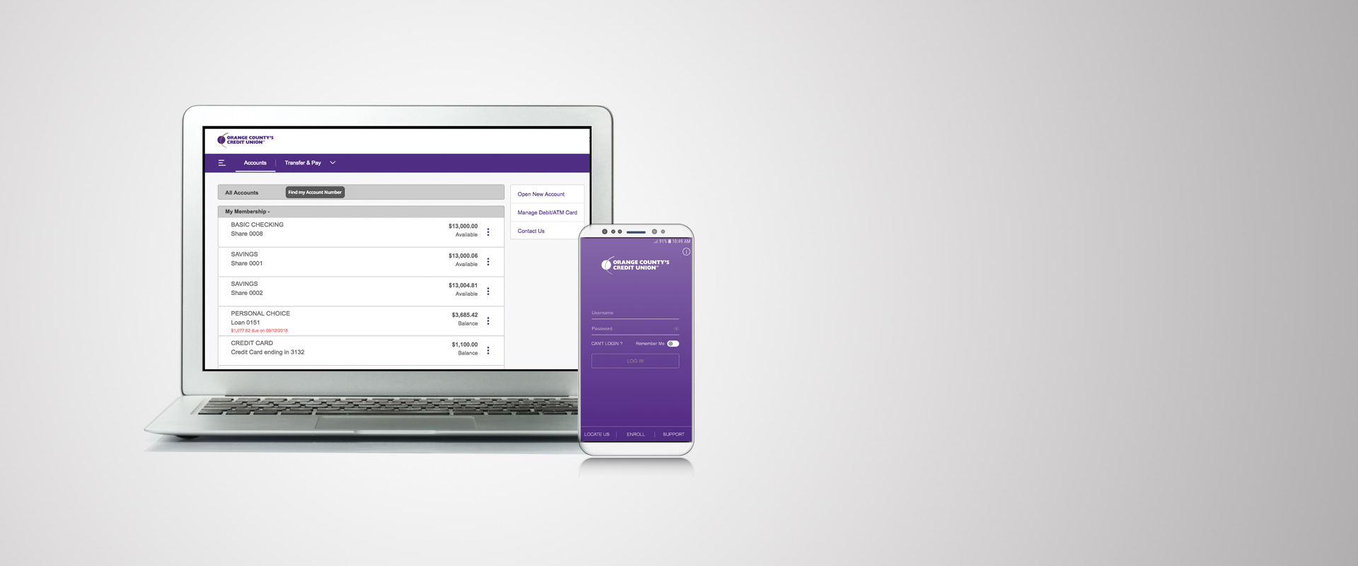 Orange County's Credit Union New Digital Banking Dashboard