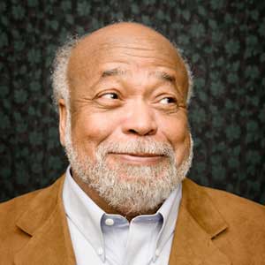 Smiling senior citizen man