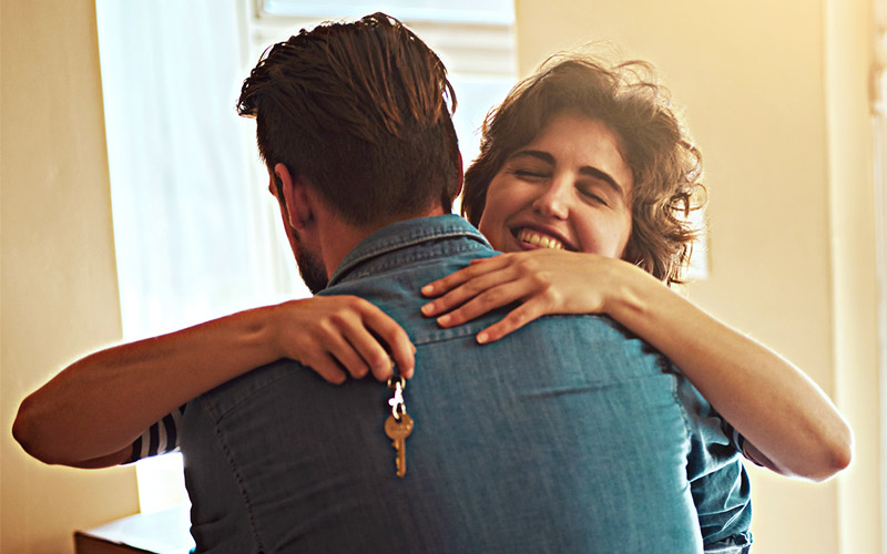 Man and Woman Hugging