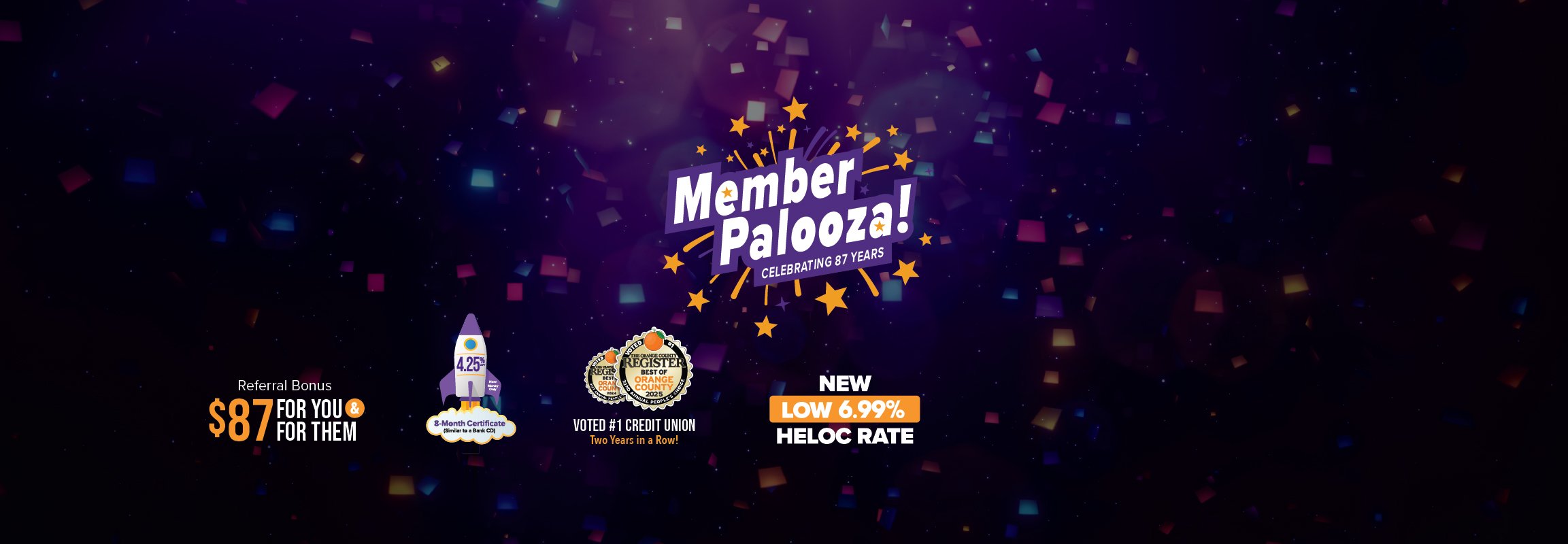 Member Palooza homepage banner for desktop