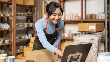 Woman business owner fulfilling product orders