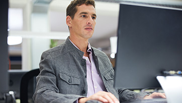 Man browsing computer