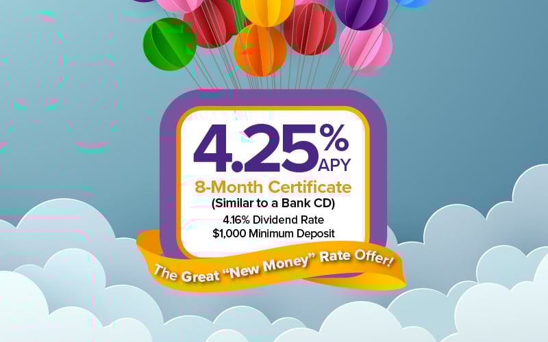 4.25% APY 8-Month Certificate