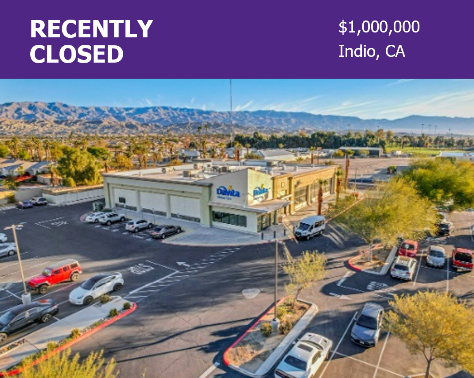 Recently closed commercial property. $1,000,000 Loan in Indio, CA