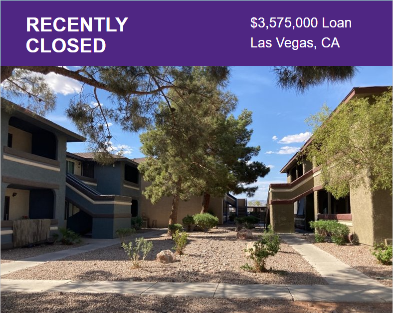 Recently closed multifamily property. $3,575,000 Loan in Las Vegas, CA