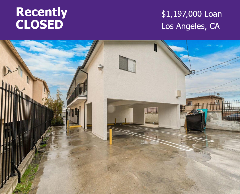 Recently closed multifamily property. $1,197,000 Loan in Los Angeles, CA
