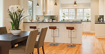 Remodeled kitchen and dining area