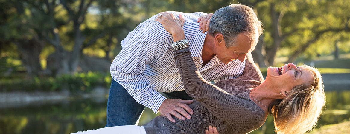 Mature age couple dancing