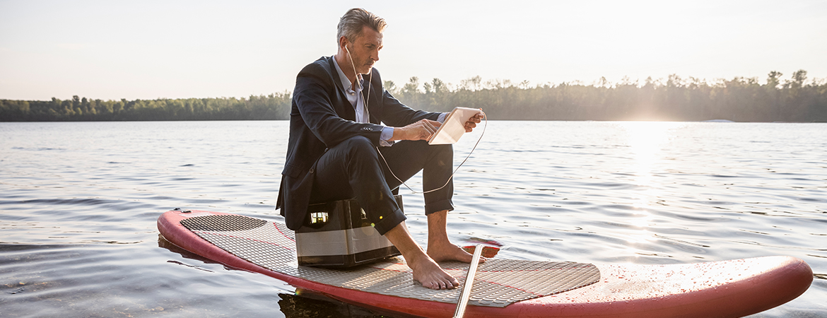 Man on surfboard