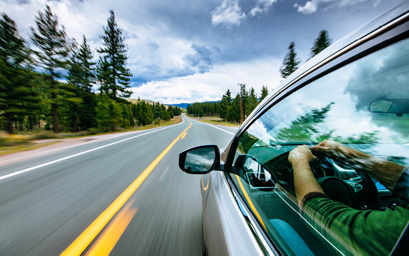 Vehicle driving on highway